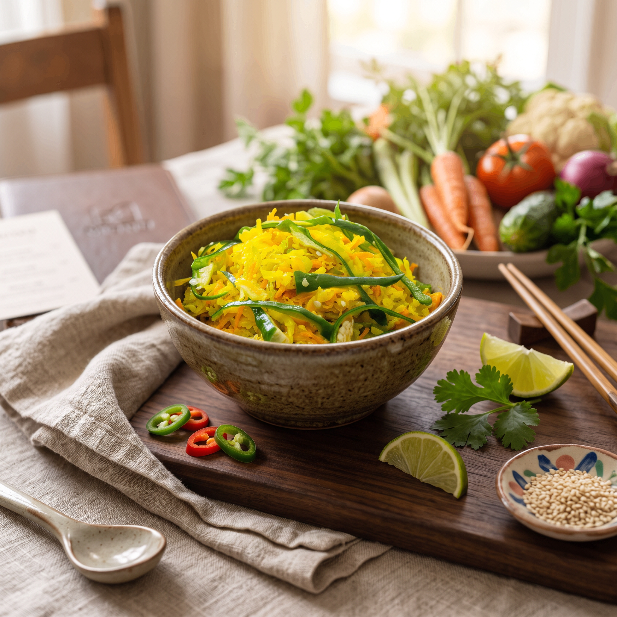 Achards de légumes Goutali servis dans un bol noir